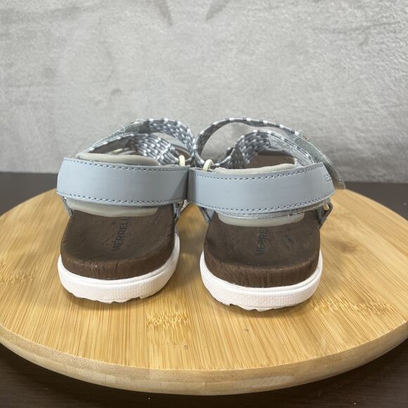 Merrell Women's Sz 9 Around Town Sunvue Cork Gray Woven Strap Comfort Sandals - Picture 4 of 8